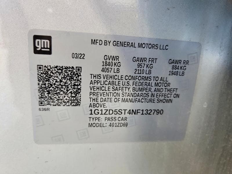 2022 CHEVROLET MALIBU LT 12