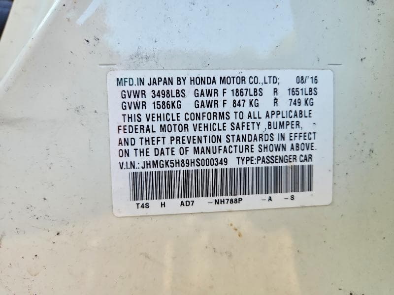 2017 HONDA FIT EX 12