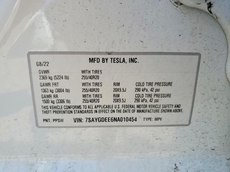 2022 TESLA MODEL Y 12
