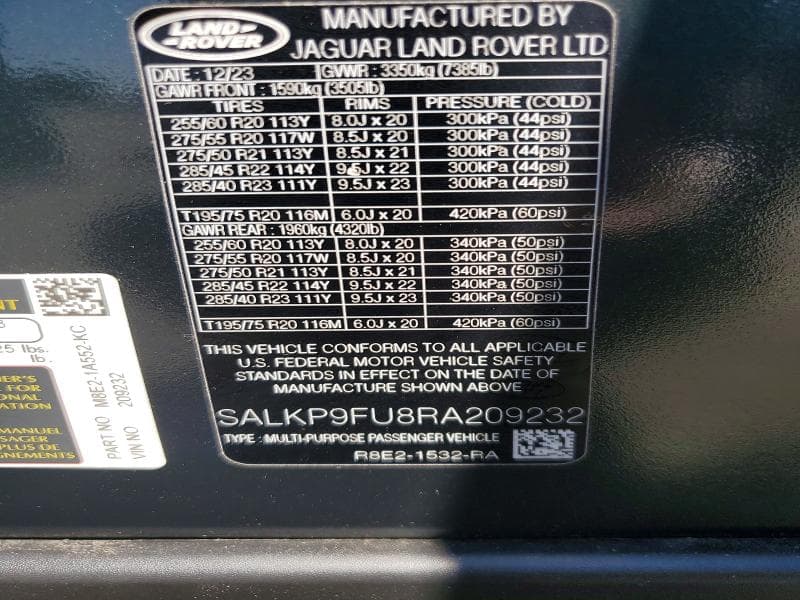 2024 LAND ROVER RANGE ROVER SE 13