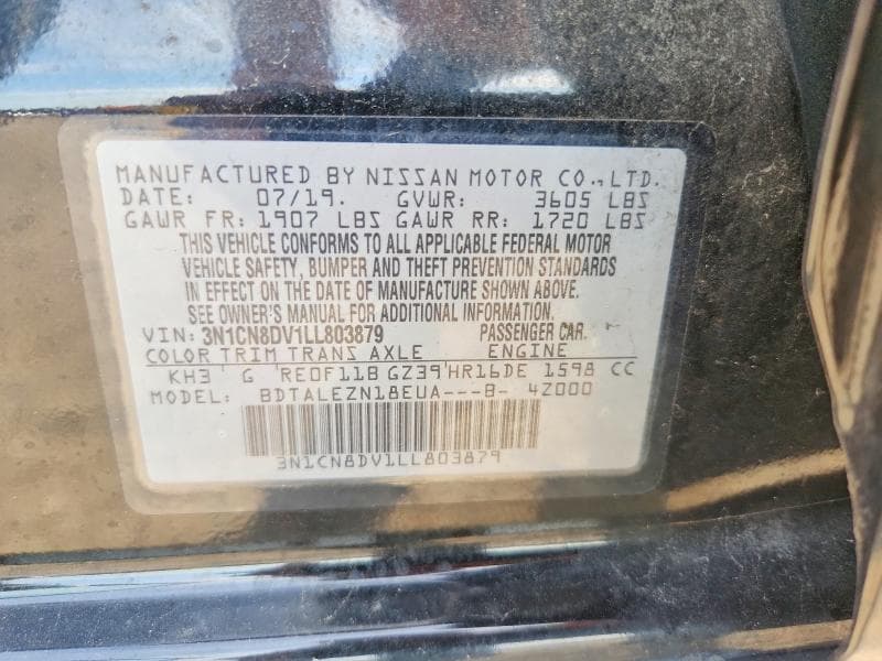 2020 NISSAN VERSA S 12