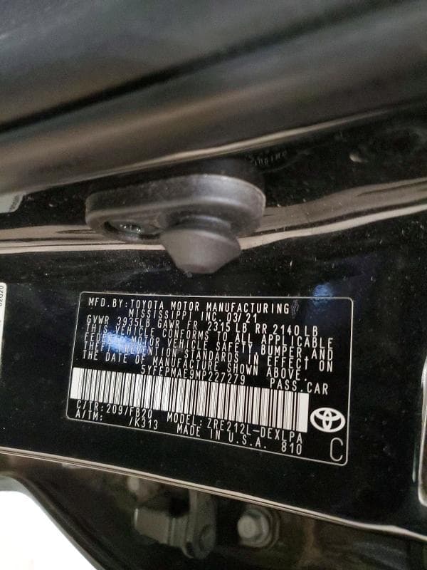 2021 TOYOTA COROLLA LE 13