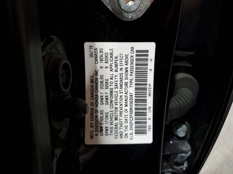 2019 HONDA CIVIC LX 13