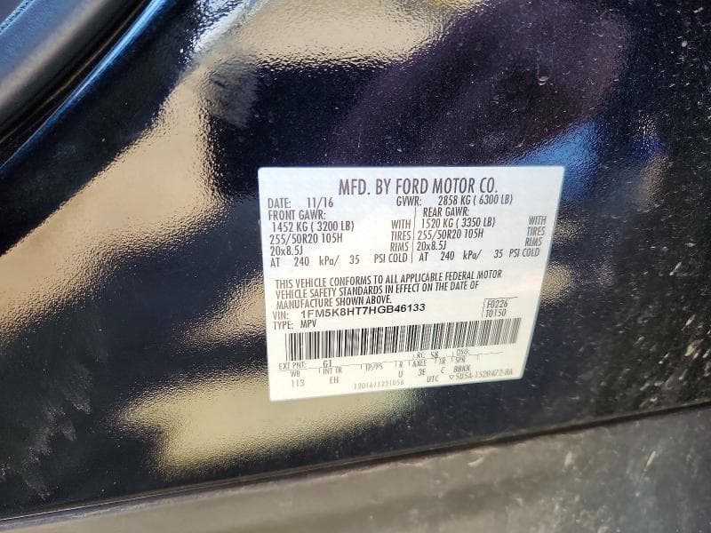 2017 FORD EXPLORER PLATINUM 13