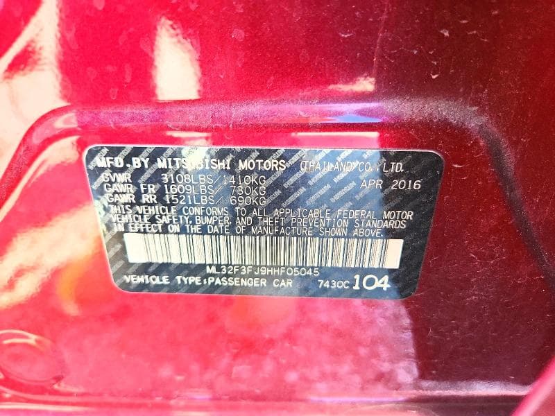 2017 MITSUBISHI MIRAGE G4 ES 12