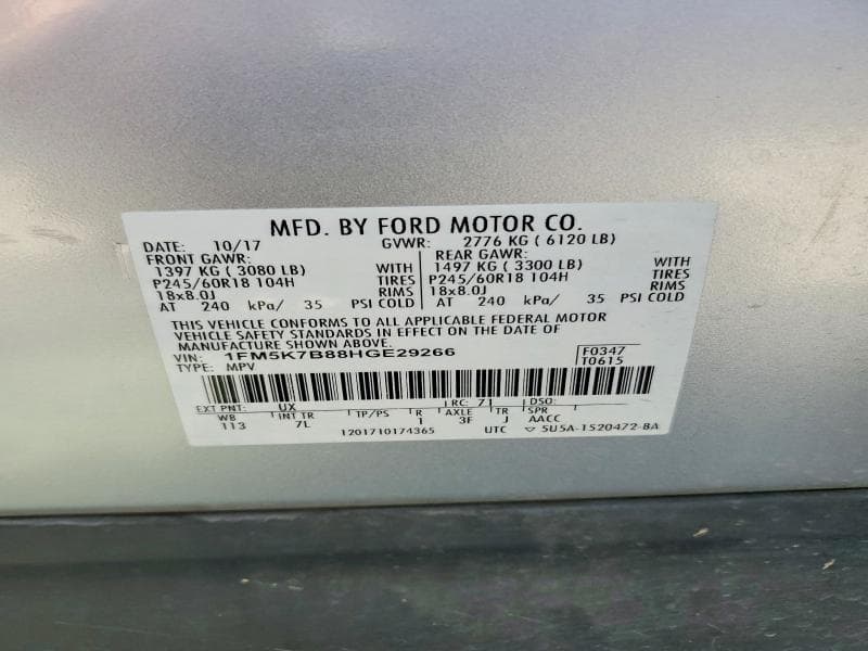 2017 FORD EXPLORER 13