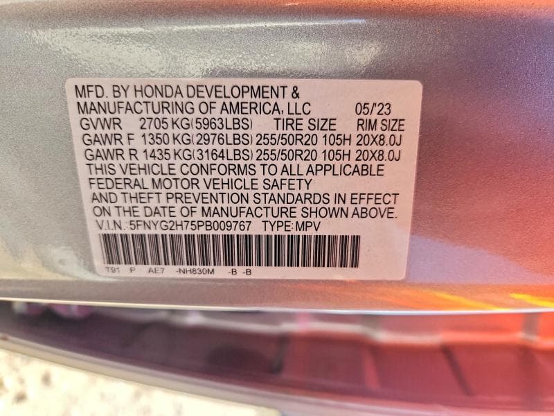 2023 HONDA PILOT TOURING 14