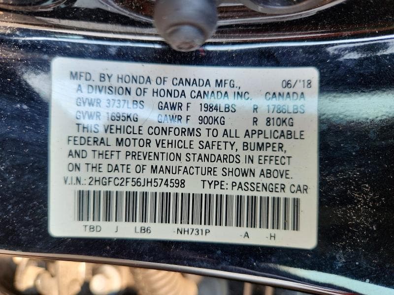 2018 HONDA CIVIC LX 12