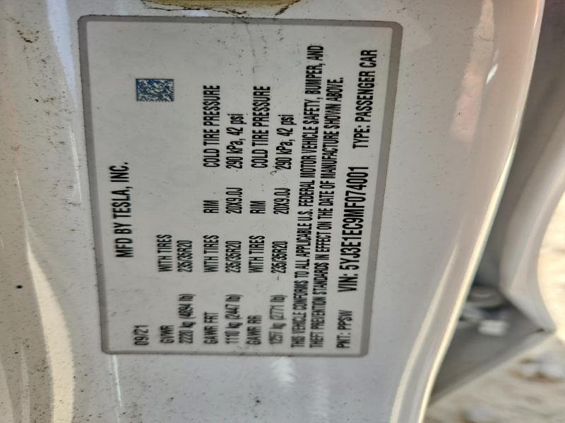 2021 TESLA MODEL 3 12