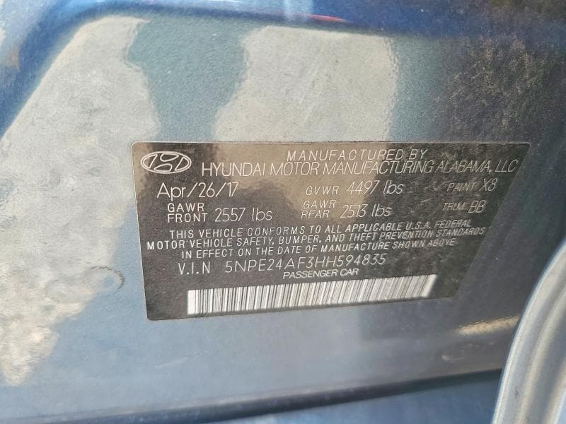 2017 HYUNDAI SONATA SE 12
