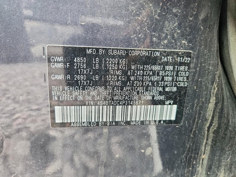 2023 SUBARU OUTBACK PREMIUM 13