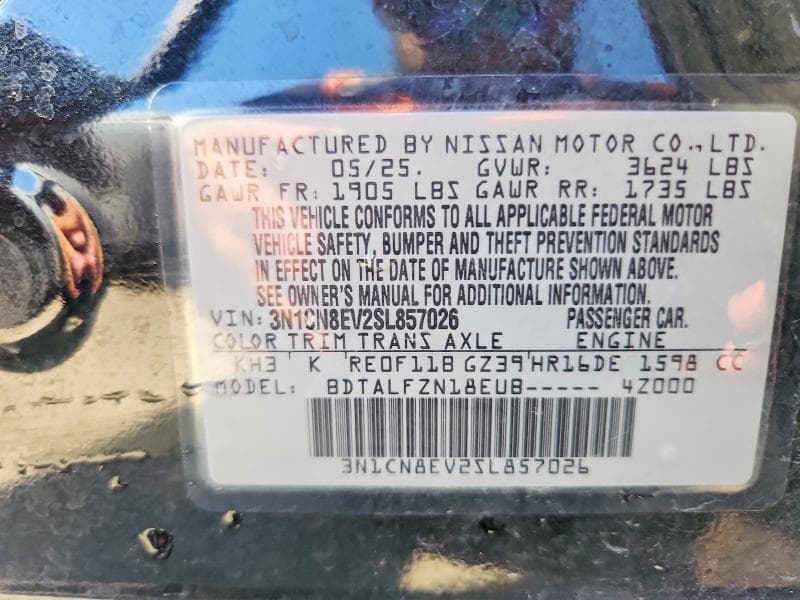 2025 NISSAN VERSA SV 12