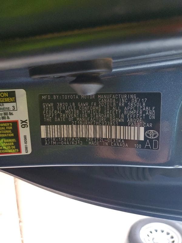 2017 TOYOTA COROLLA L 13