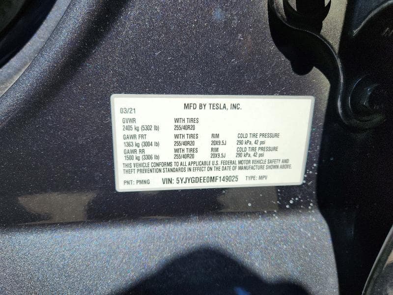 2021 TESLA MODEL Y 14