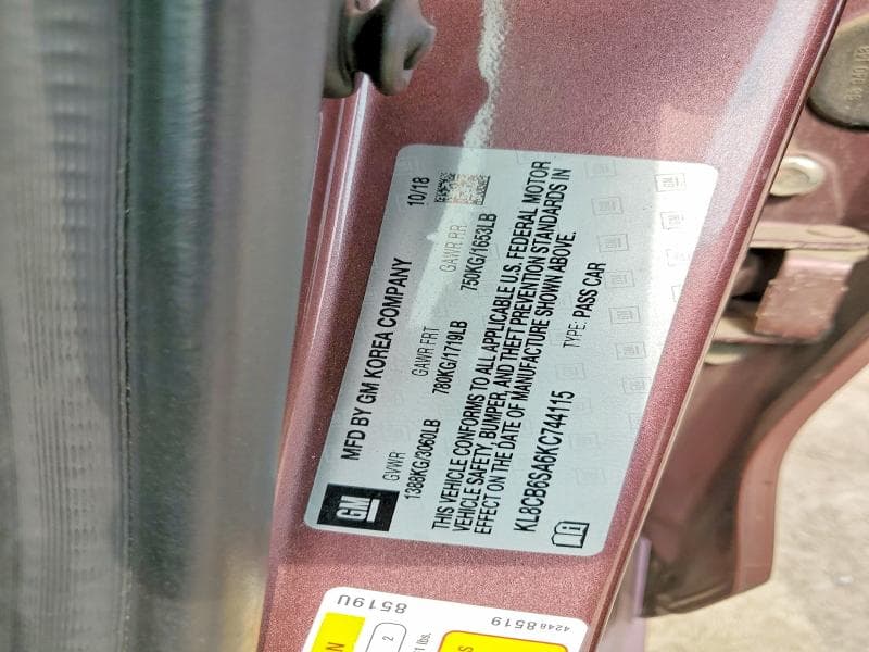 2019 CHEVROLET SPARK LS 12