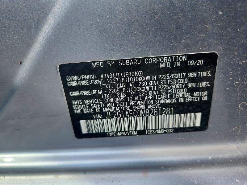 2021 SUBARU CROSSTREK PREMIUM 12