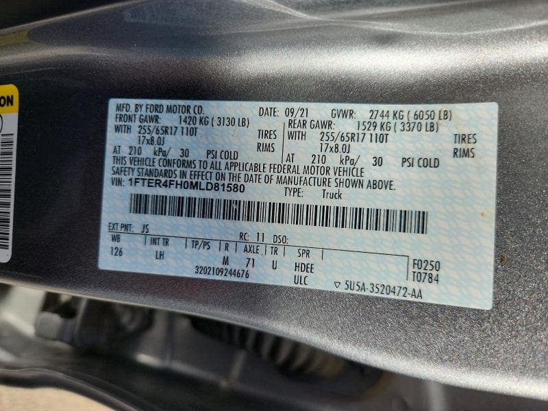 2021 FORD RANGER XL 12