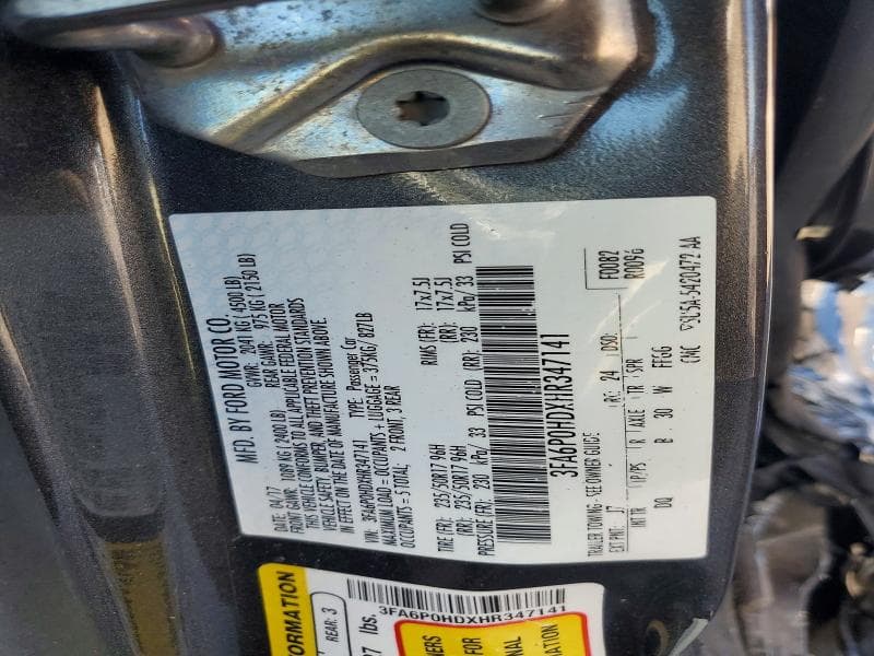 2017 FORD FUSION SE 12