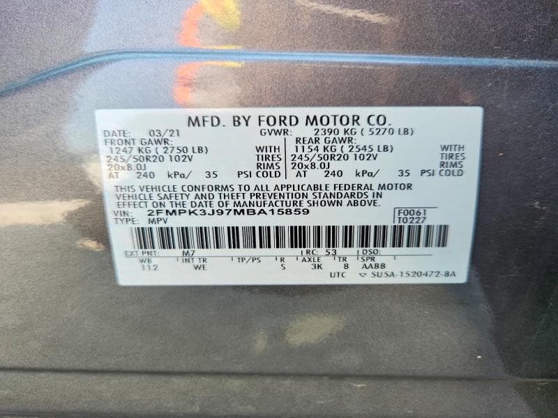 2021 FORD EDGE SEL 12