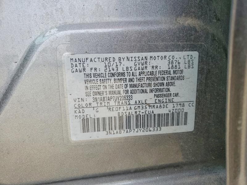 2018 NISSAN SENTRA SR 12