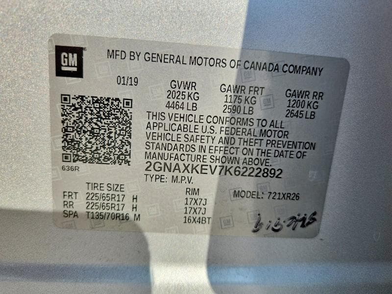 2019 CHEVROLET EQUINOX LT 12