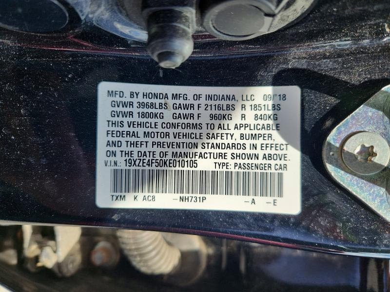 2019 HONDA INSIGHT EX 13