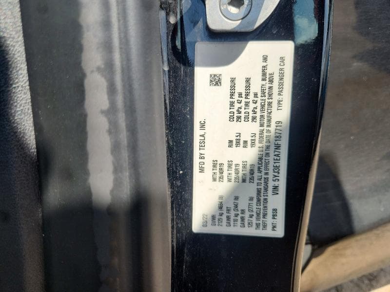 2022 TESLA MODEL 3 12