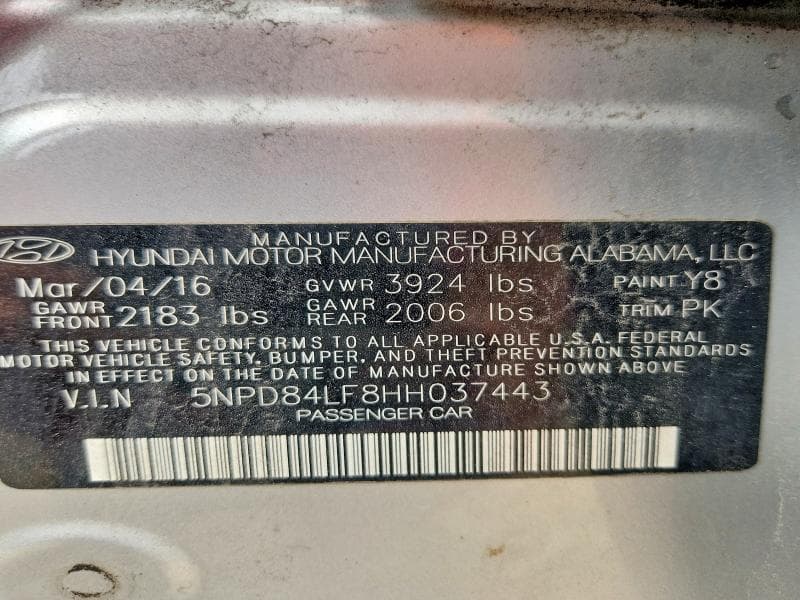 2017 HYUNDAI ELANTRA SE 12