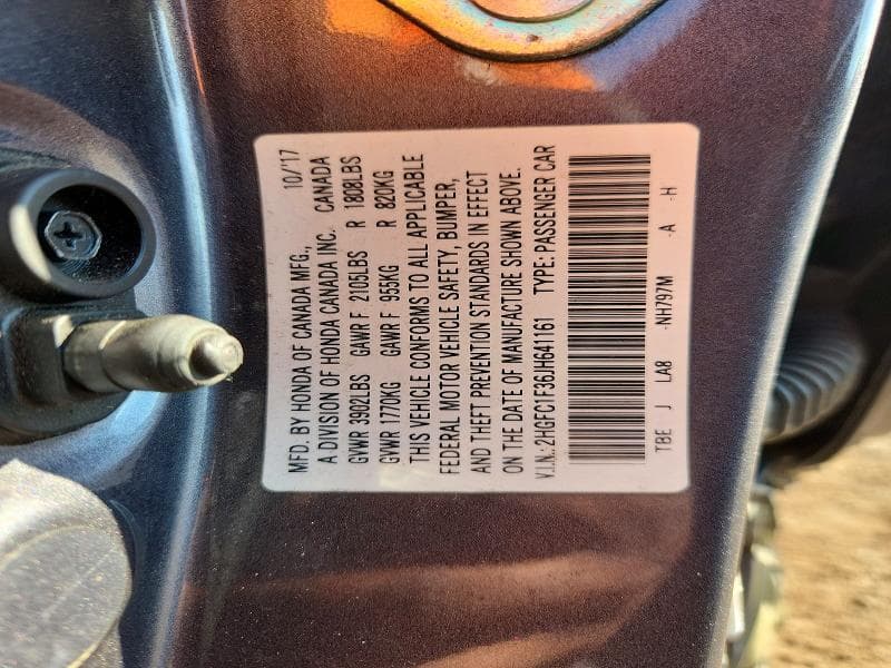 2018 HONDA CIVIC EX 12