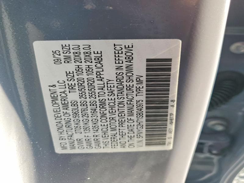 2025 HONDA PILOT TOURING 13