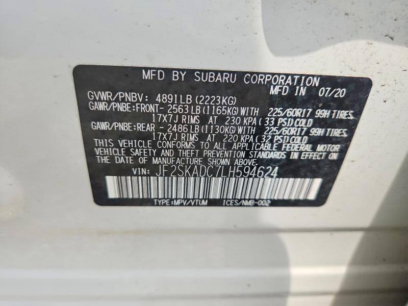2020 SUBARU FORESTER 14