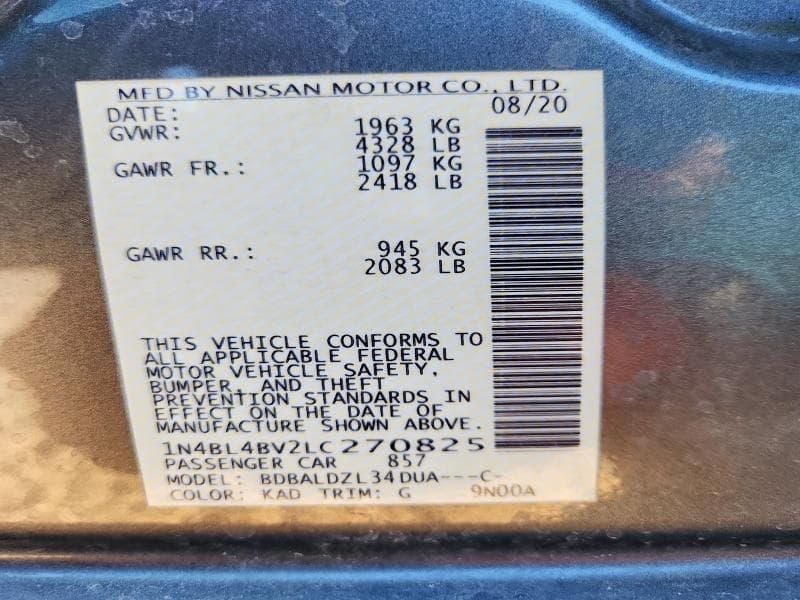 2020 NISSAN ALTIMA S 12