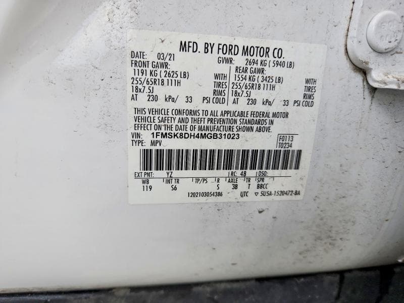 2021 FORD EXPLORER XLT 13