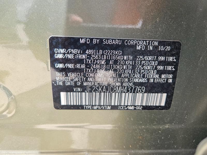 2021 SUBARU FORESTER PREMIUM 12
