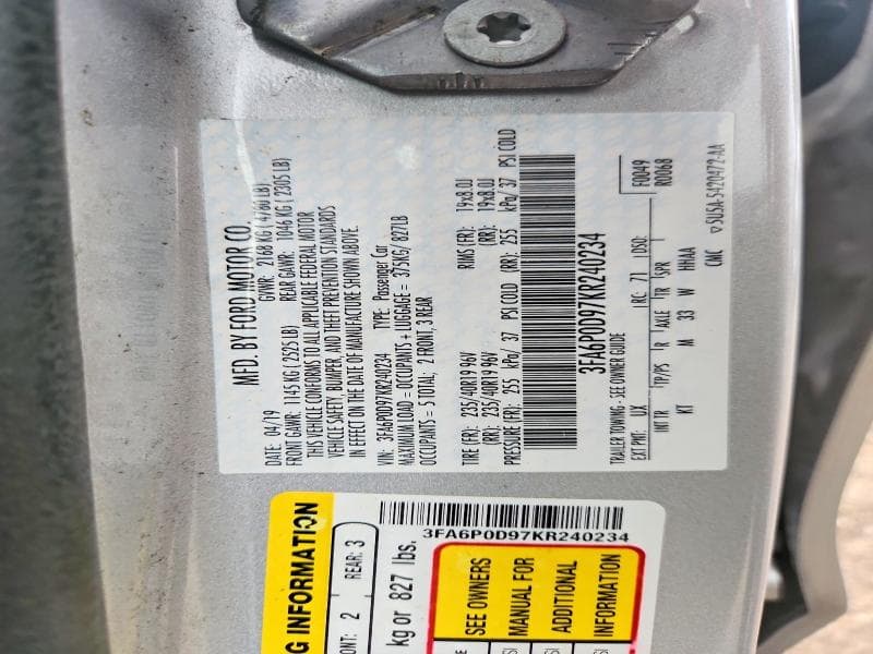 2019 FORD FUSION TITANIUM 13