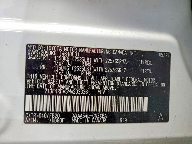 2021 TOYOTA RAV4 LE 13