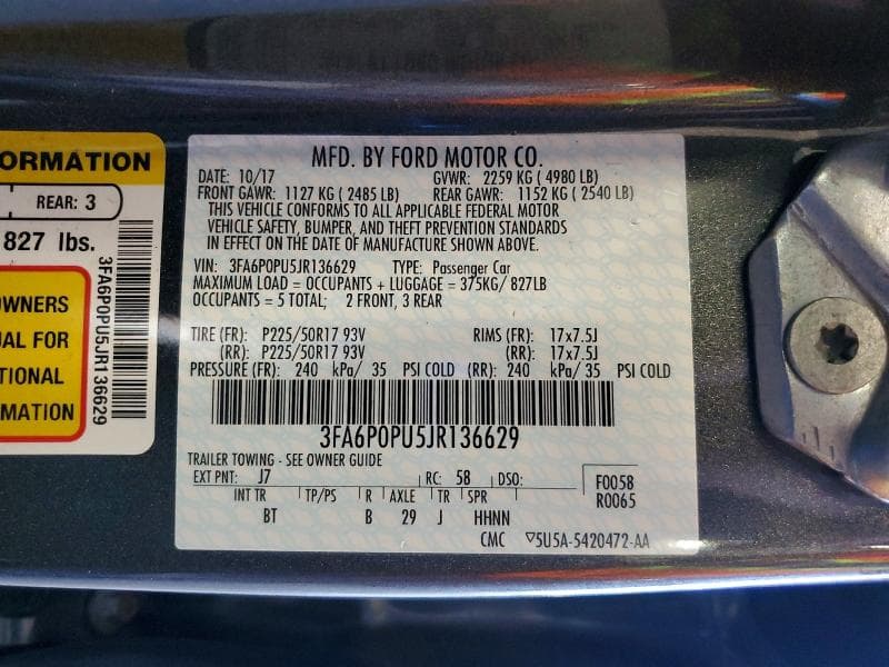 2018 FORD FUSION SE PHEV 12