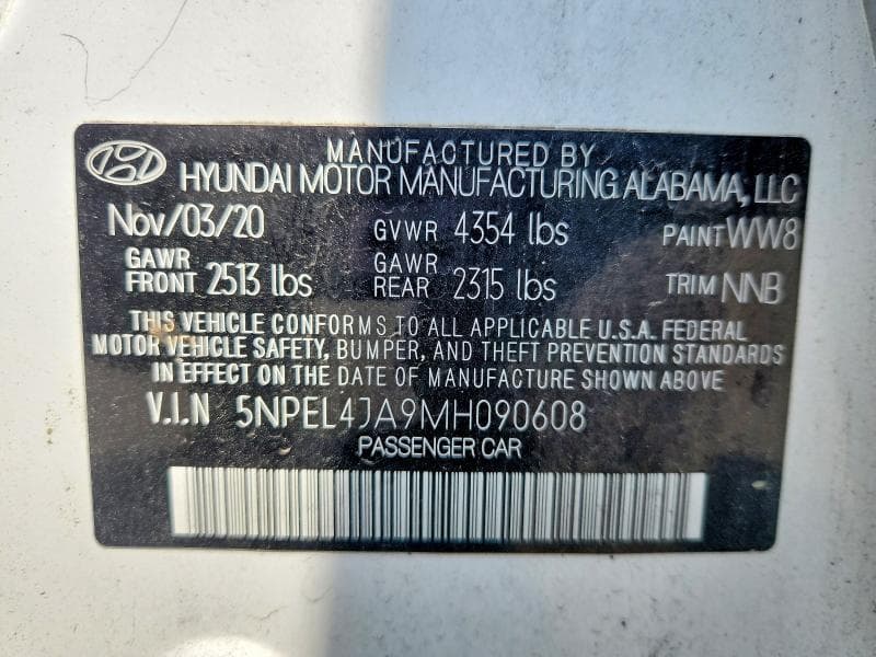 2021 HYUNDAI SONATA SEL 12