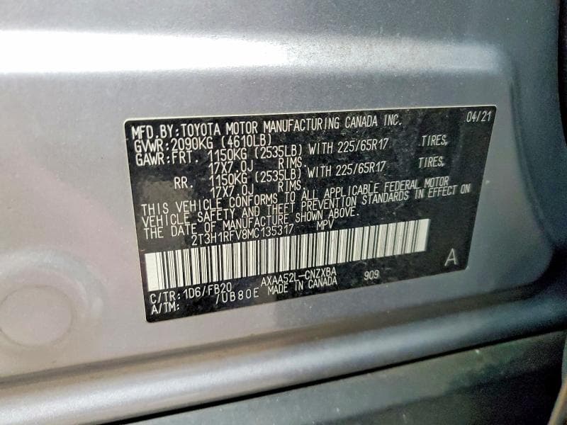 2021 TOYOTA RAV4 LE 13