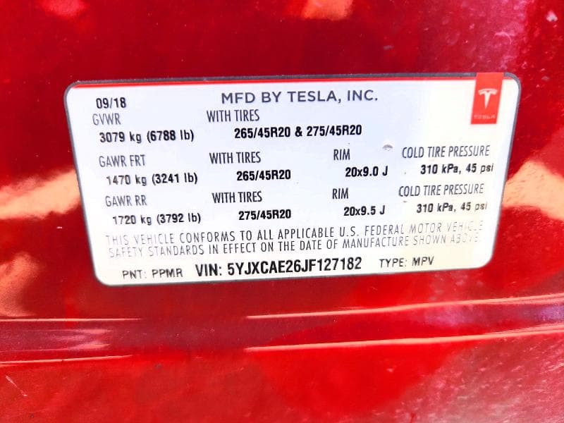 2018 TESLA MODEL X 14