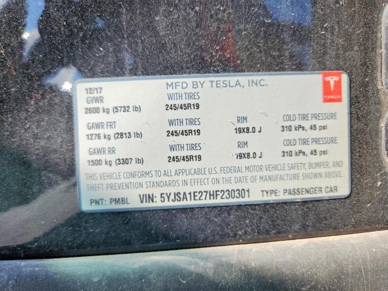 2017 TESLA MODEL S 12