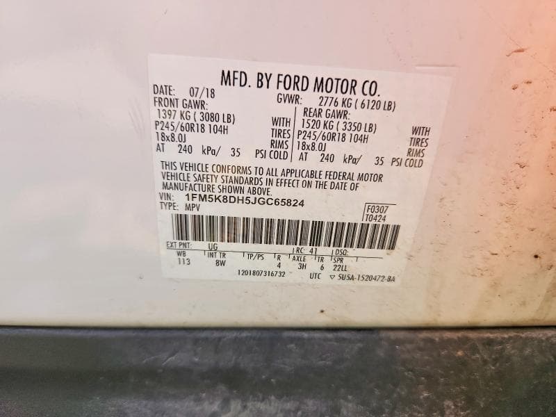 2018 FORD EXPLORER XLT 13