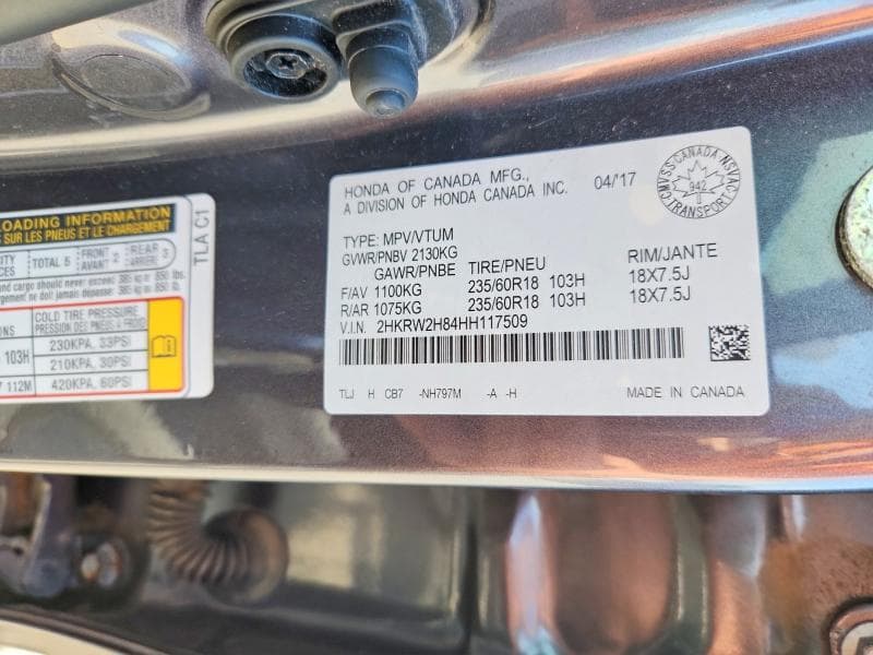2017 HONDA CR-V EXL 13