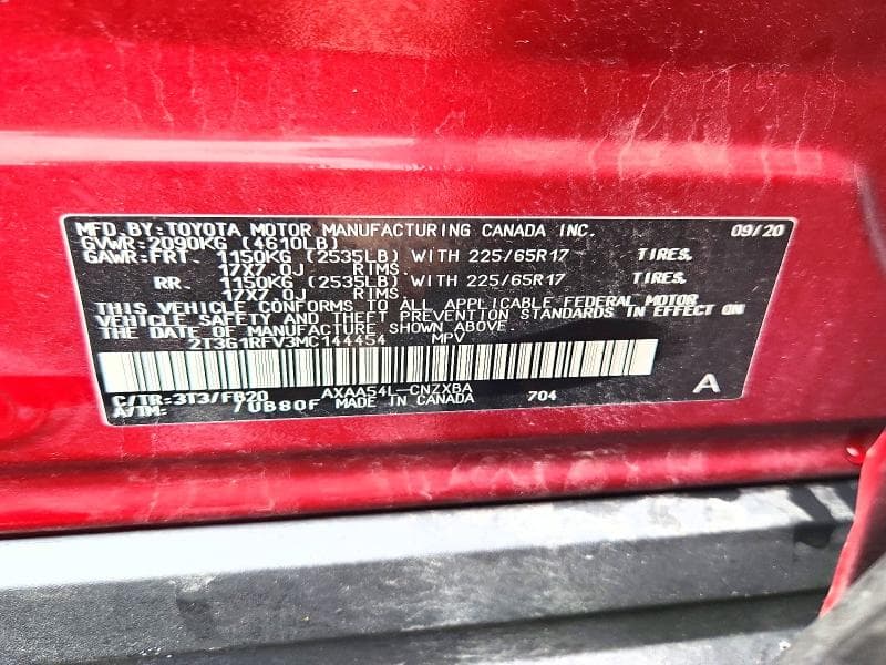 2021 TOYOTA RAV4 LE 14