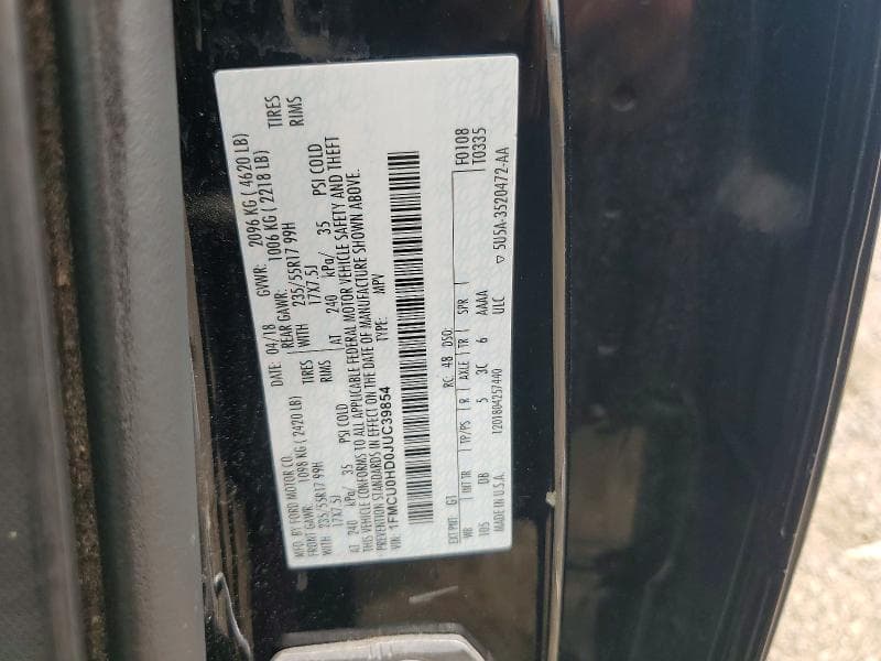 2018 FORD ESCAPE SEL 13