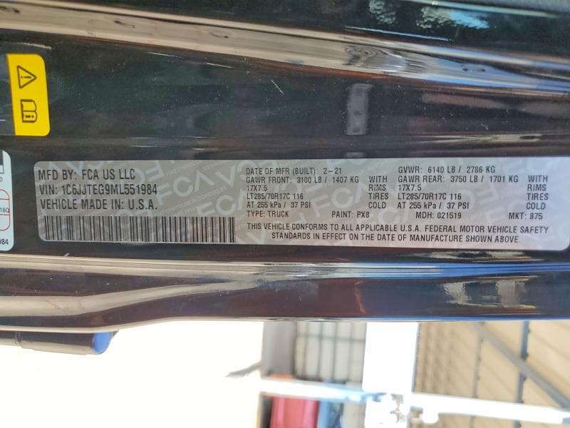 2021 JEEP GLADIATOR MOJAVE 12