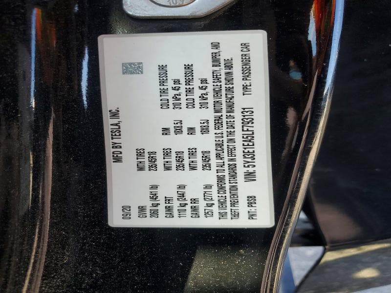 2020 TESLA MODEL 3 12