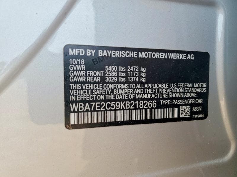 2019 BMW 740 I 12