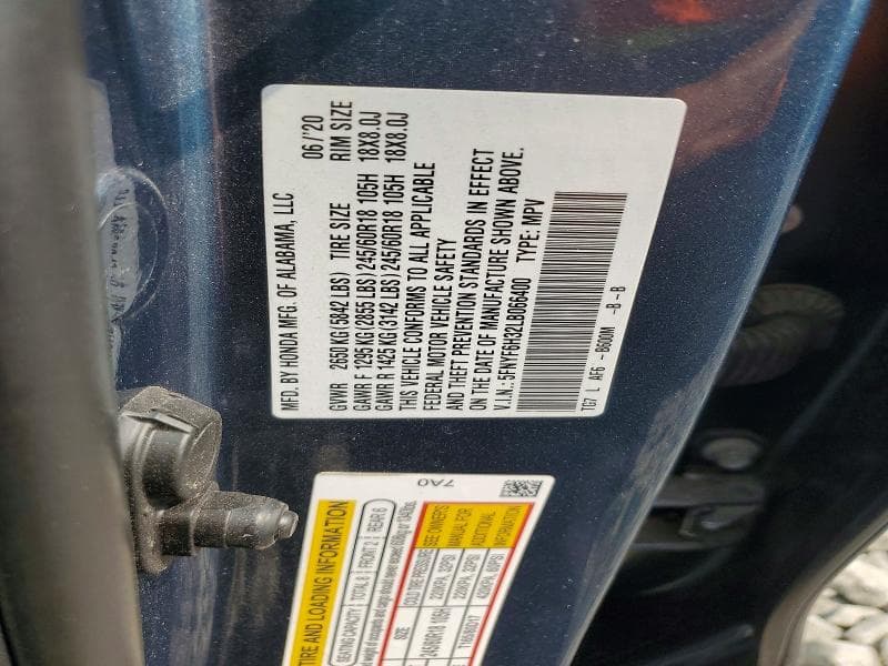 2020 HONDA PILOT EX 12