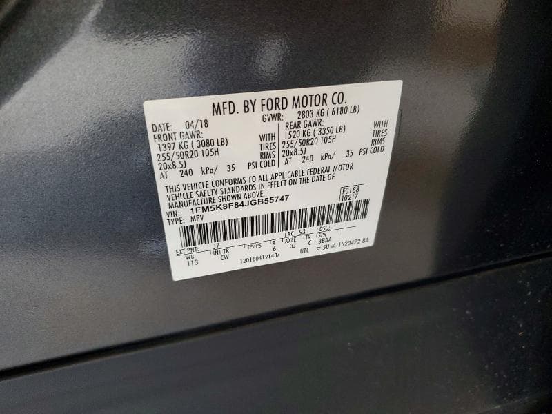 2018 FORD EXPLORER LIMITED 13